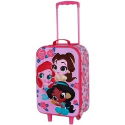 Discount Maleta Trolley Soft 3D Disney Princesas Flowers, Rosa Películas Y Personajes De Disney ·Princesas Disney