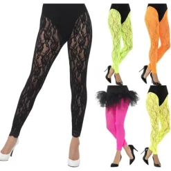 Disfrazzes Medias Y Calcetines Para Disfraces |Accesorios Halloween Y Terror ^Mallas de encaje años 80 en varios colores