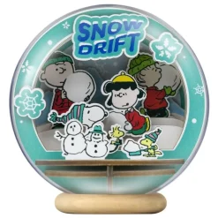 Pantasy Snoopy^Maqueta Peanuts Puremind Wooden Theater Globe Snow Drift