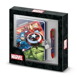 KaracterMania Superhéroes Marvel^Marvel Los Vengadores Battle Pack Diario A5 + Bolígrafo 6 Colores