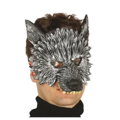 Sale Media Careta de Lobo Gris Accesorios Halloween Y Terror