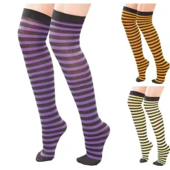 New Medias a Rayas en varios colores Medias Y Calcetines Para Disfraces |Accesorios Halloween Y Terror