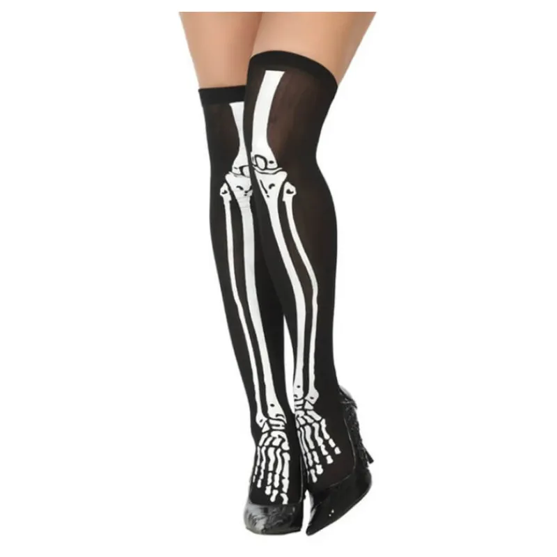 Medias de Esqueleto negras Medias Y Calcetines Para Disfraces |Accesorios Halloween Y Terror