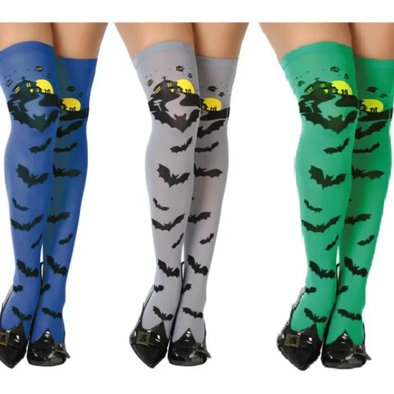 Best Medias de Murciélagos en 3 Colores surtidos Medias Y Calcetines Para Disfraces |Accesorios Halloween Y Terror