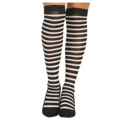Disfrazzes Medias Y Calcetines Para Disfraces |Accesorios Halloween Y Terror ^Medias Negras con Rayas Blancas