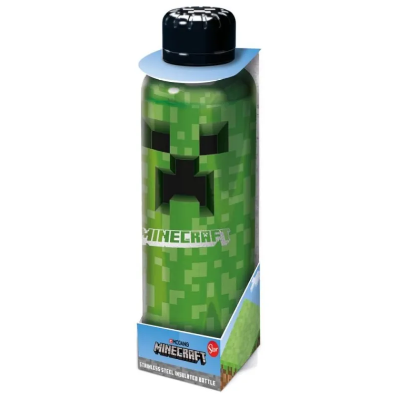 Online Minecraft Botella de Agua Creeper de Acero Inoxidable 500 ml Minecraft|Descuentos Gaming