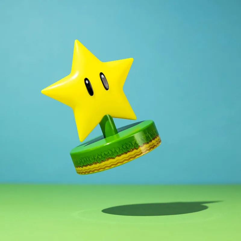 Paladone Products Regalos Y Coleccionismo Para Gamers - Cosas De Videojuegos Míticos|Hogar Super Mario^Mini Lámpara 3D Super Mario Star 10 cm