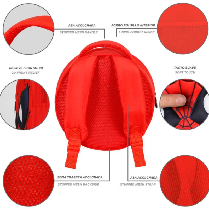 New Mini mochila guardería 3D Spiderman Marvel Niños Marvel Y Dc Para Niños|Para El Cole
