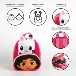 Cerdá Kids Para El Cole^Mochila de Guardería Gabby's Dollhouse - Ideal para los Pequeños Aventureros