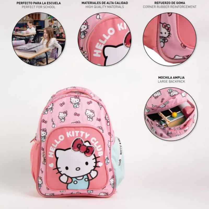 Sale Mochila Escolar Mediana Hello Kitty 42 cm Rosa Para El Cole