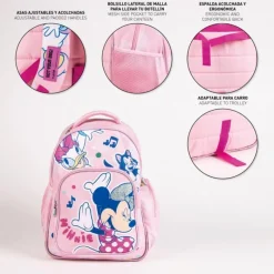 Cerdá Kids Disney Para Niñas|Para El Cole^Mochila Escolar Minnie Mediana 42 cm - Rosa