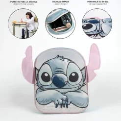 Mochila Infantil 3D con Aplicaciones de Stitch Para El Cole|Stitch Kids