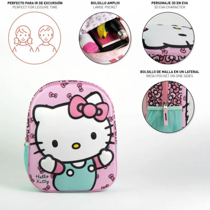 Cerdá Kids Para El Cole^Mochila Infantil 3D Hello Kitty Rosa