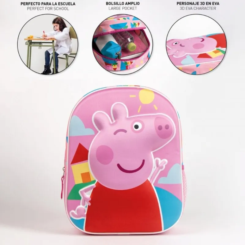 Outlet Mochila Infantil 3D Peppa Pig - Perfecta para los Pequeños Aventureros Para El Cole