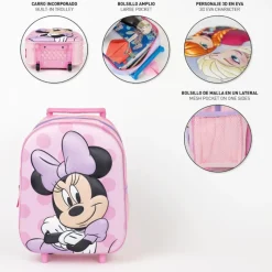 Sale MOCHILA INFANTIL TROLLEY 3D MINNIE Disney Para Niñas|Para El Cole