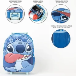Cerdá Kids Para El Cole|Stitch Kids^MOCHILA INFANTIL TROLLEY 3D STITCH