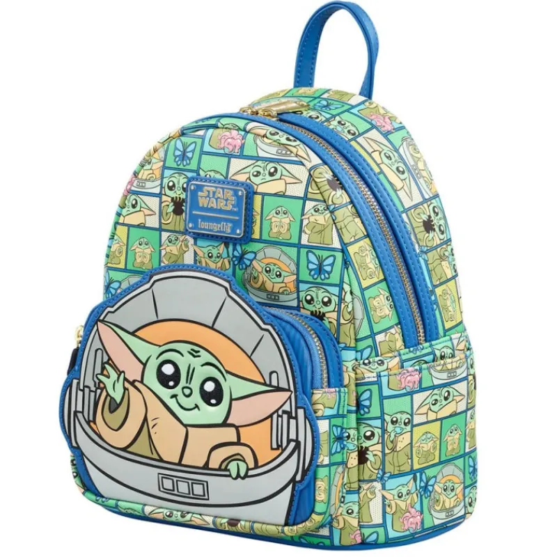 Loungefly The Mandalorian|Regalos Star Wars Por Personaje ^Mochila Baby Yoda Cuadritos The Mandalorian
