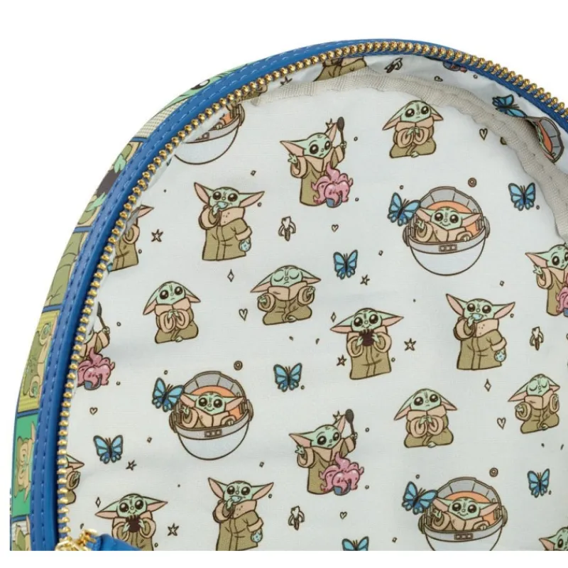 Loungefly The Mandalorian|Regalos Star Wars Por Personaje ^Mochila Baby Yoda Cuadritos The Mandalorian