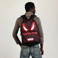 KaracterMania Superhéroes Marvel^Mochila Marvel Spiderman Vision HS FAN 2.2, Negro