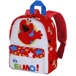 Sale Mochila Preescolar Elmo Barrio Sésamo, Blanca y Roja Para El Cole|Barrio Sésamo