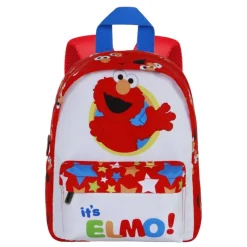 Sale Mochila Preescolar Elmo Barrio Sésamo, Blanca y Roja Para El Cole|Barrio Sésamo