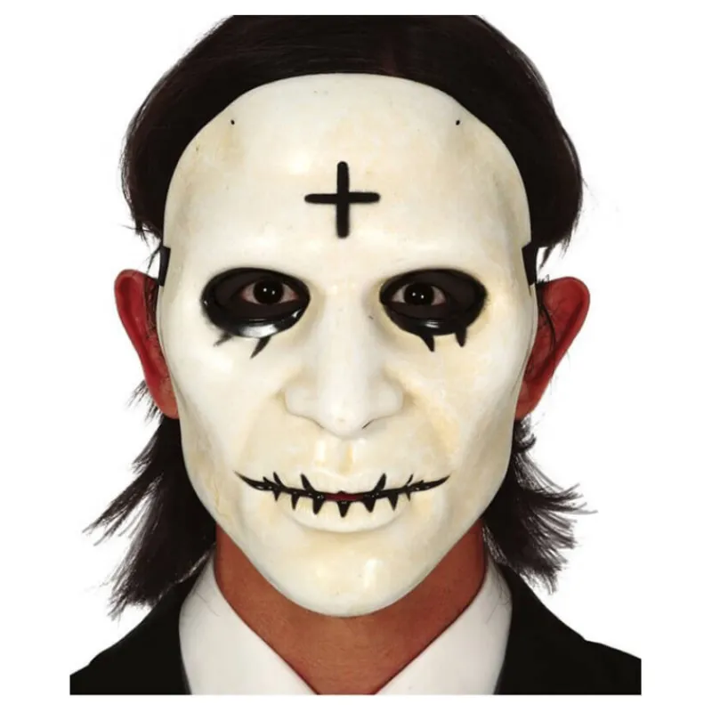 New Máscara Blanca con Cruz Máscaras Terror Y Carnaval