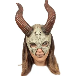 Ghoulish Máscaras Terror Y Carnaval ^Máscara Calavera Mítica Con Cuernos Talla Única