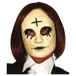 Máscara de Asesina con Cruz Máscaras Terror Y Carnaval