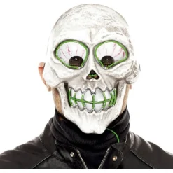 Best Máscara de Calavera loca con luz Verde Máscaras Terror Y Carnaval
