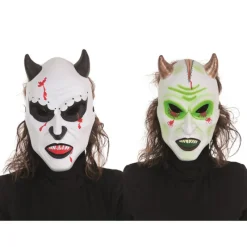 Disfrazzes Máscaras Terror Y Carnaval ^Máscara de Demonio Blanco con Cuernos colores surtidos