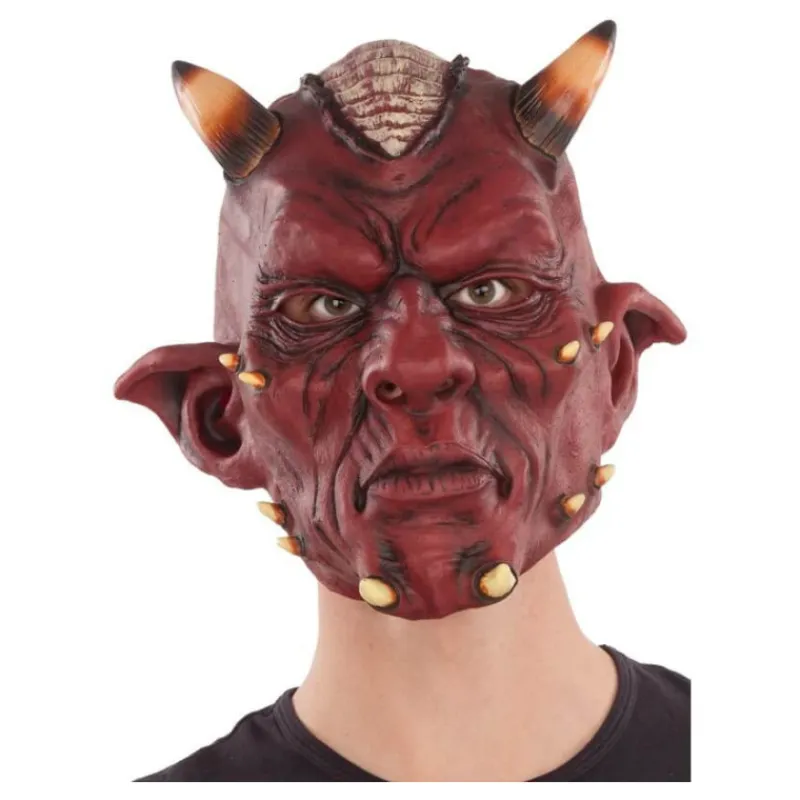 Disfrazzes Máscaras Terror Y Carnaval ^Máscara de Demonio con Cuernos para adultos