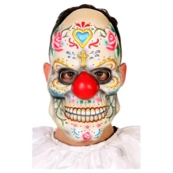 Disfrazzes Máscaras Terror Y Carnaval ^Máscara de Payaso del Día de los Muertos para adultos