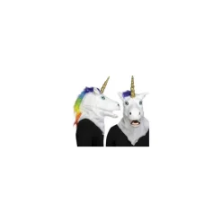 Best Máscara de Unicornio con movimiento de mandíbula Disfraces Unisex|Máscaras Terror Y Carnaval