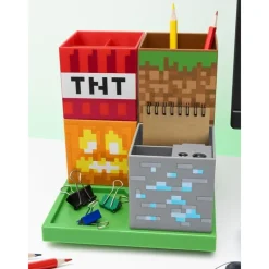 Paladone Products Minecraft|Regalos Y Coleccionismo Para Gamers - Cosas De Videojuegos Míticos^Organizador escritorio Minecraft