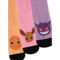 DIFUZED Eevee|Moda Pokemon^Pack 3 Pares Calcetines Pokémon Heads Colormix 35-38