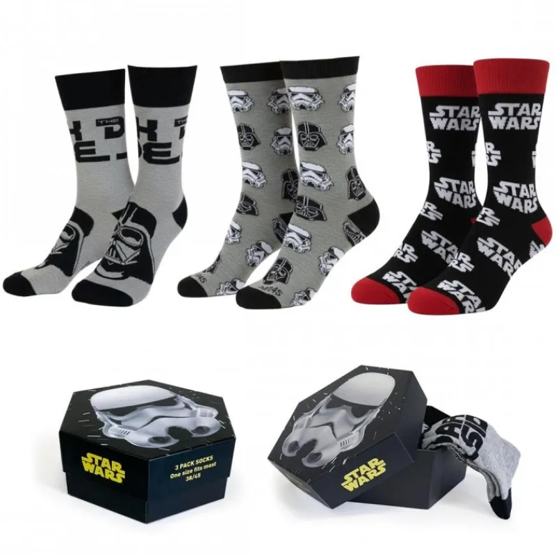 Sale Pack Calcetines 3 Piezas Star Wars - Diseño Exclusivo Regalos Star Wars Por Personaje |Más Regalos De Star Wars