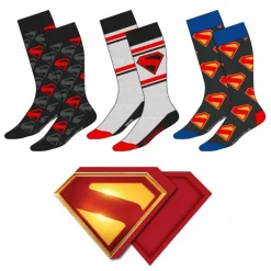 Cerdá Adult Regalos De Superhéroes Dc|Moda Dc^Pack Calcetines Superman 3 Piezas Multicolor 38/45