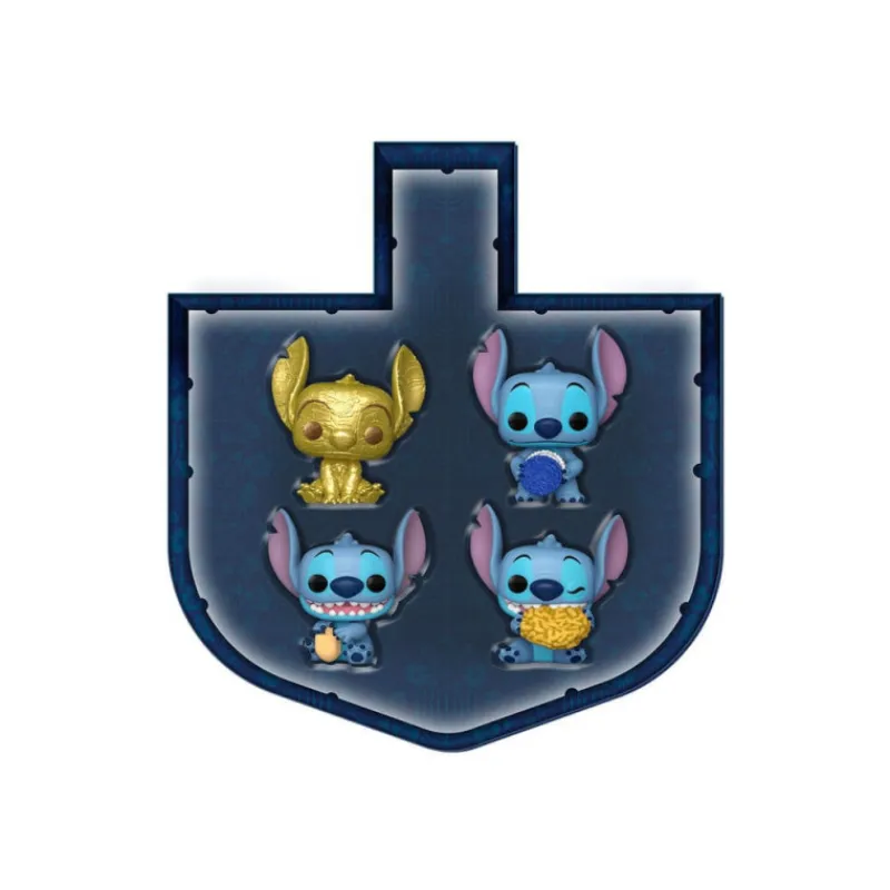 Funko Películas Y Personajes De Disney ·Lilo Y Stitch|Funko Pop Disney^Pack de 4 Figuras Pocket POP! Vinyl - Stitch Holiday 2024 - Caja Dreidel