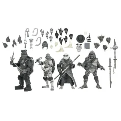 Neca Monstruos De La Universal^Pack de 4 Figuras Universal Monsters x Teenage Mutant Ninja Turtles Black & White