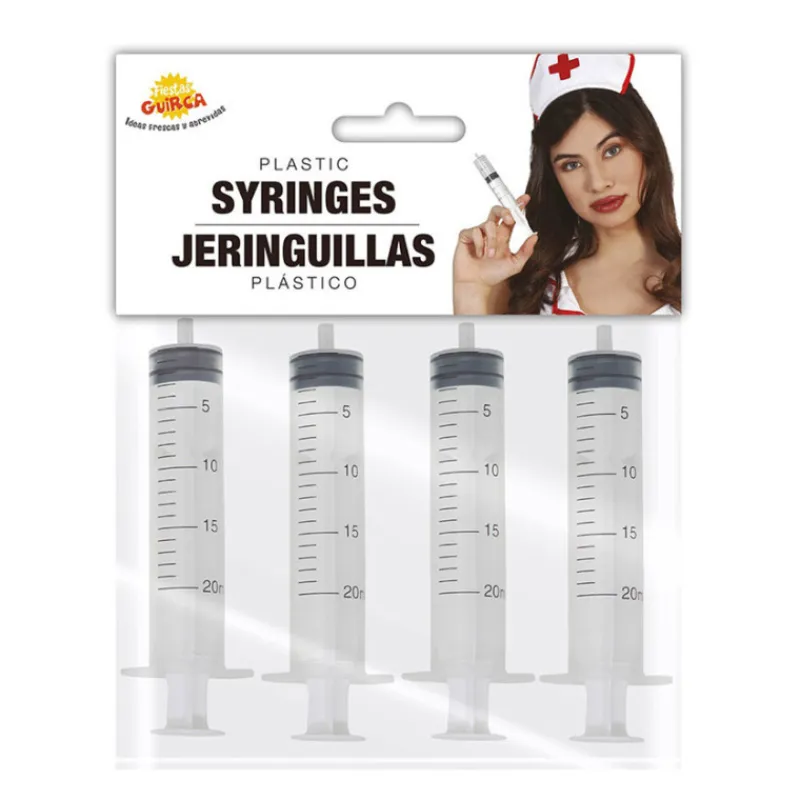 Outlet Pack de 4 Jeringuillas de 12 cm Medias Y Calcetines Para Disfraces |Accesorios Halloween Y Terror