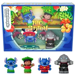 Best Pack de 4 Minifiguras Lilo & Stitch Fisher-Price Little People Collector Películas Y Personajes De Disney ·Lilo Y Stitch|Figuras Disney De Colección