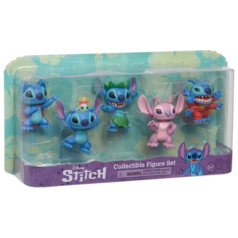 Just Play Películas Y Personajes De Disney ·Lilo Y Stitch|Figuras Disney De Colección ^Pack de 5 Minifiguras Stitch Lilo & Stitch 7 cm