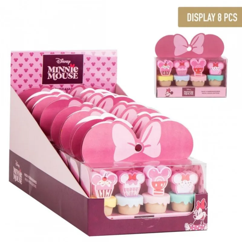 Outlet Pack de Subrayadores Minnie Mouse - Set de Papelería Rosa Disney Para Niñas|Para El Cole