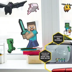 Paladone Products Minecraft|Regalos Y Coleccionismo Para Gamers - Cosas De Videojuegos Míticos^Pack de Vinilos Para Cristal Minecraft