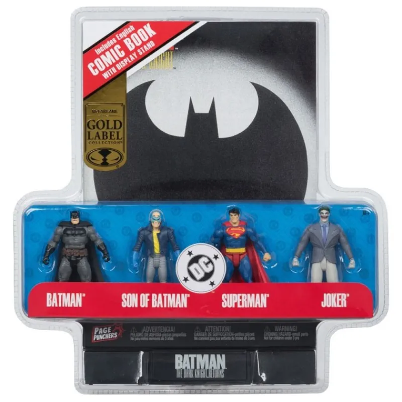 McFarlane Toys Regalos De Superhéroes Dc|Regalos De Villanos Dc^Pack Page Punchers: Figuras de Batman, Son of Batman, Superman y Joker 7 cm