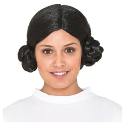 Mujer Disfrazzes Pelucas, Barbas Y Bigotes Disfraces|Disfraces Mujer^Peluca básica de Princesa Leia con Moños