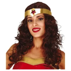New Peluca de Mujer maravilla con Diadema Pelucas, Barbas Y Bigotes Disfraces
