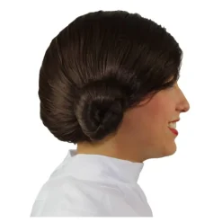 Mujer Disfrazzes Pelucas, Barbas Y Bigotes Disfraces|Disfraces Mujer^Peluca de Princesa Leia con Moños