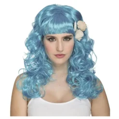 Outlet Peluca de Sirenita Azul con conchas marinas Mujer Pelucas, Barbas Y Bigotes Disfraces|Disfraces Mujer