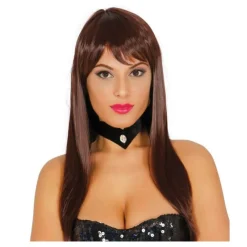 Online Peluca lisa castaña Pelucas, Barbas Y Bigotes Disfraces|Accesorios Halloween Y Terror